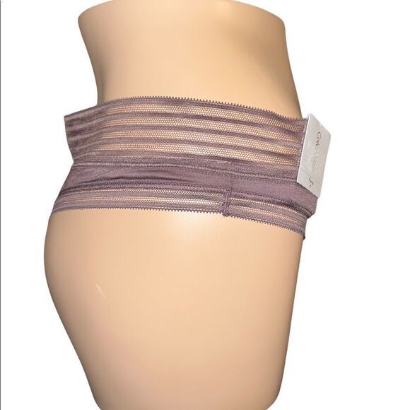 Calvin Klein Purple Striped-Waist Thong Underwear QD3670 Extra Large NWT - Picture 3 of 7